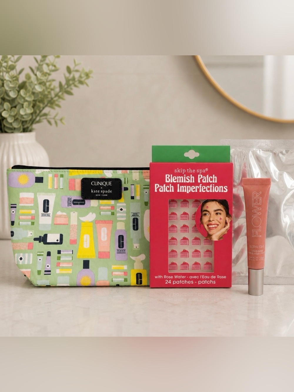 Clinique x Kate Spade Beauty & Self Care Bundle | Makeup Bag + Skincare + Blush
